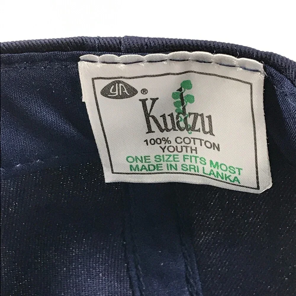 Vintage Snapback Hat Boys Youth Size Navy Blue Curved Brim Kudzu YoungAn